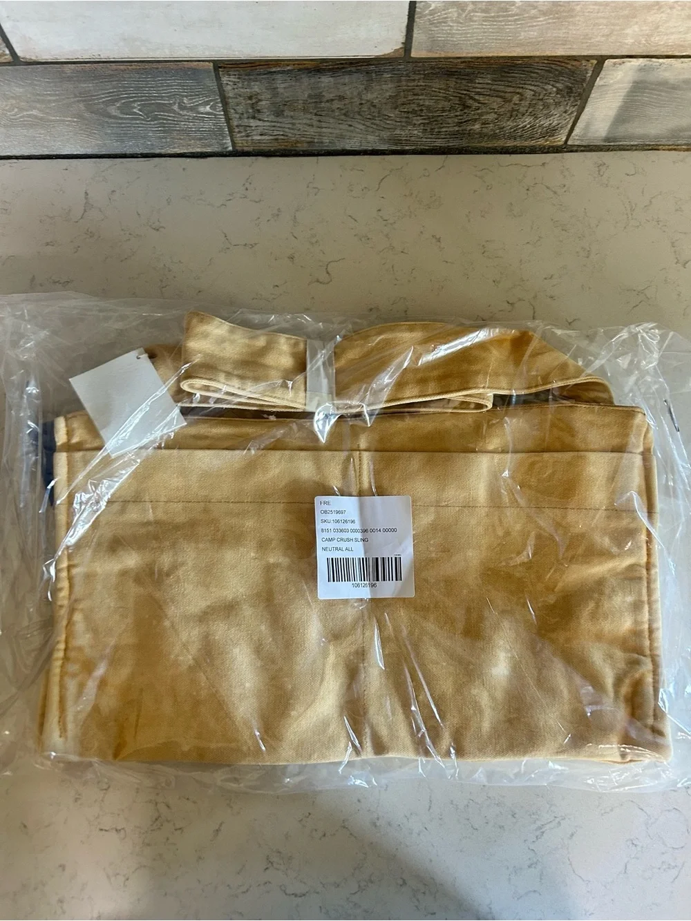 NWT Free People Camp Crush Canvas Sling Bag in Neutral
